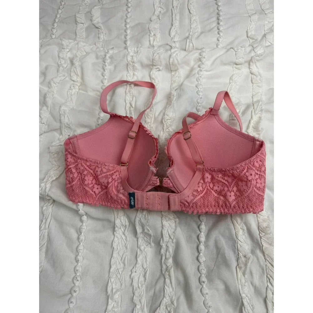 Aerie Pink Floral Lace Push Up Underwire Bra 32D